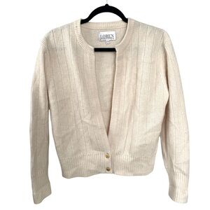 Vintage Cream Lambswool Angora Cardigan Sweater MP